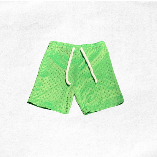 Green Soft Minky Dot Shorts