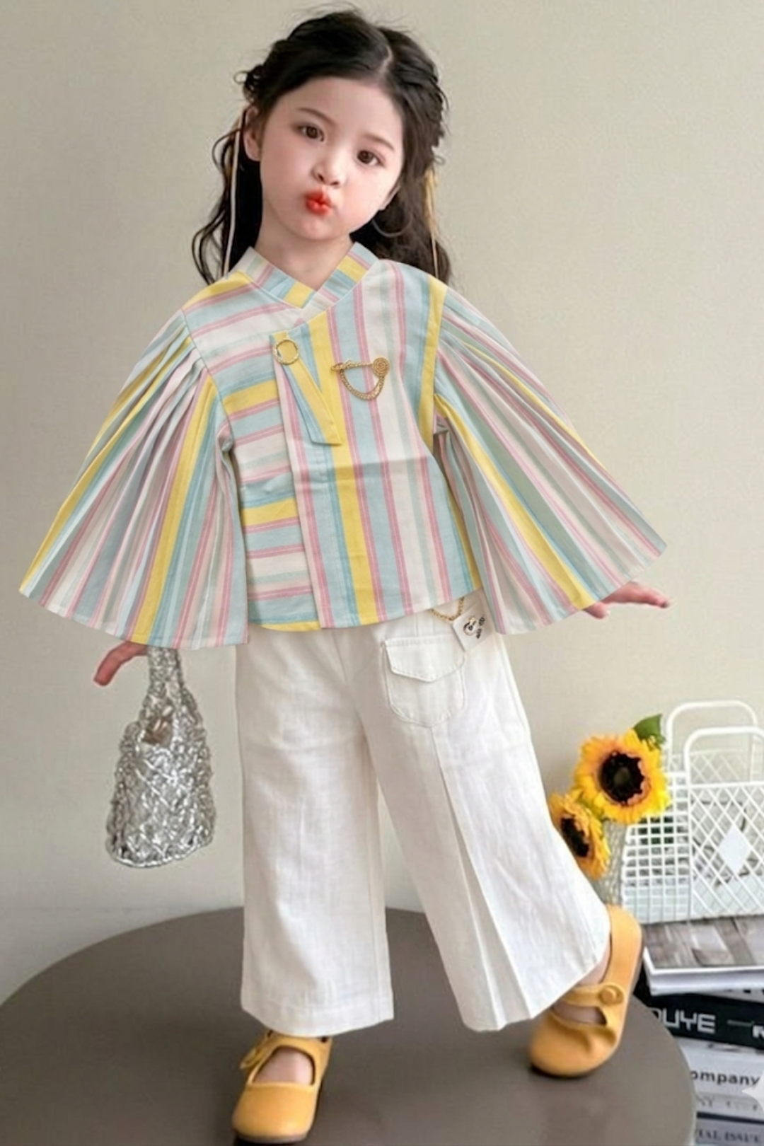 Striped Kurti with White Trouser