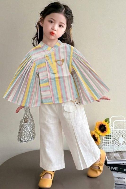 Striped Kurti with White Trouser