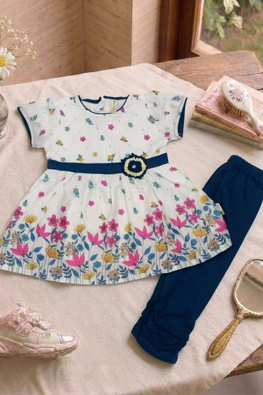 Floral Frock with Leggings Set | Pink