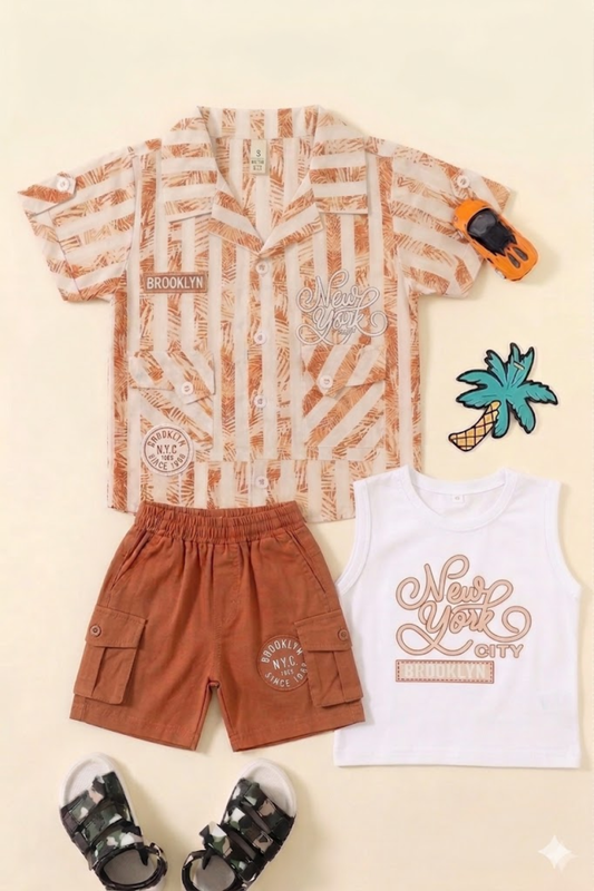 Summer Brooklyn Striped Shirt with Shorts