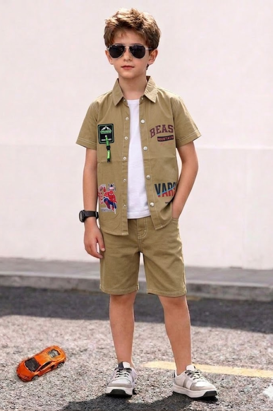 Khaki Beast Siblings Casual Shirt